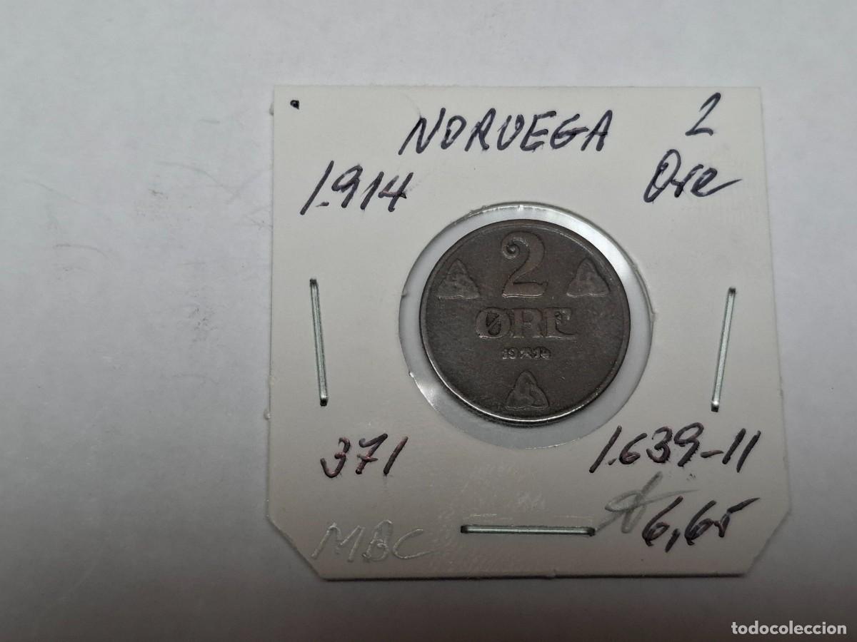 Monedas antiguas de Europa: 2 ORE de 1914 KM 371 NORUEGA en MBC