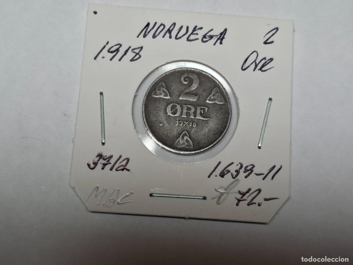Monedas antiguas de Europa: 2 ORE de 1918 KM 371a NORUEGA en MBC