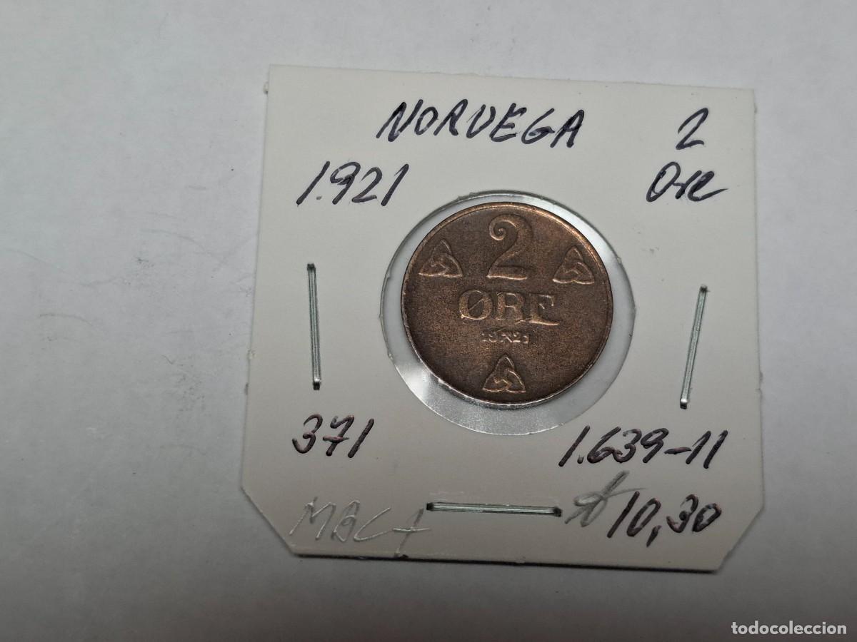 Monedas antiguas de Europa: 2 ORE de 1921 KM 371 NORUEGA en MBC+