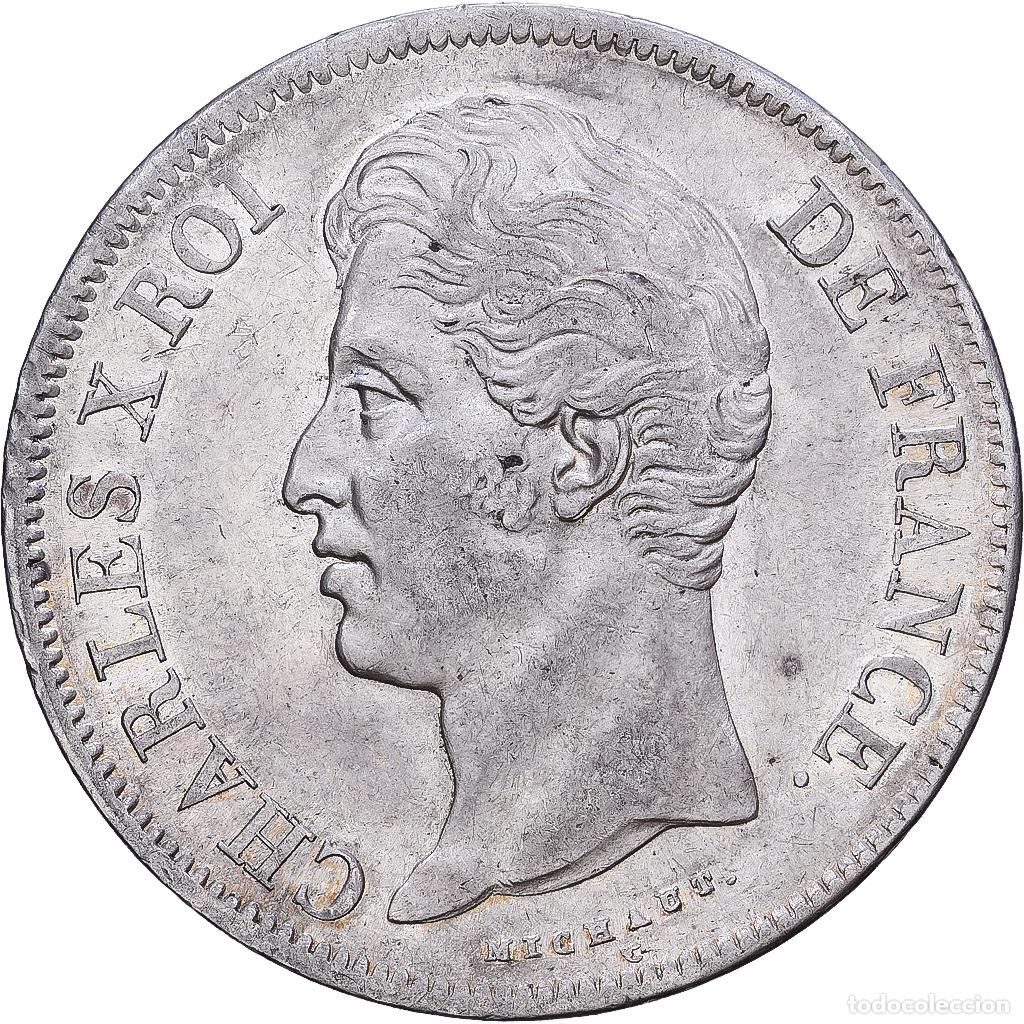 Monedas antiguas de Europa: [#1118085] Moneda, Francia, Charles X, 5 Francs, 1827, Lille, Rare in this quality, EBC