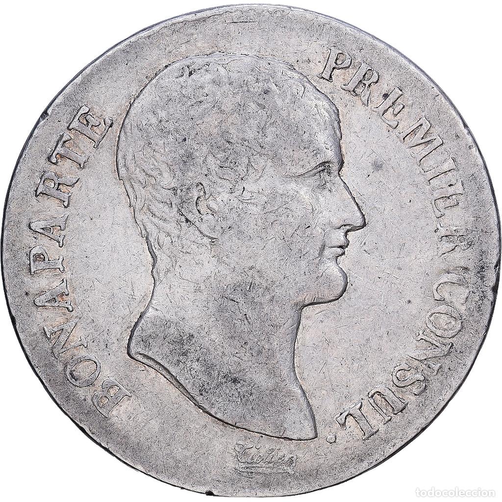 Monedas antiguas de Europa: [#1118086] Moneda, Francia, Bonaparte Premier Consul, 5 Francs, An 12, Paris, BC+, Plata