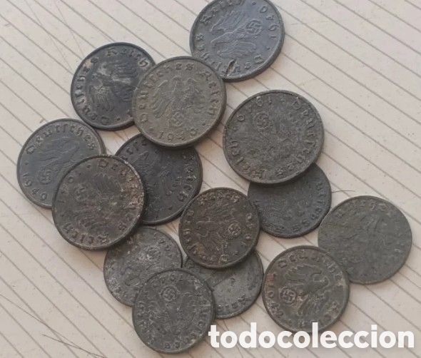 Monedas antiguas de Europa: Alemania. 14 monedas Alemania nazi