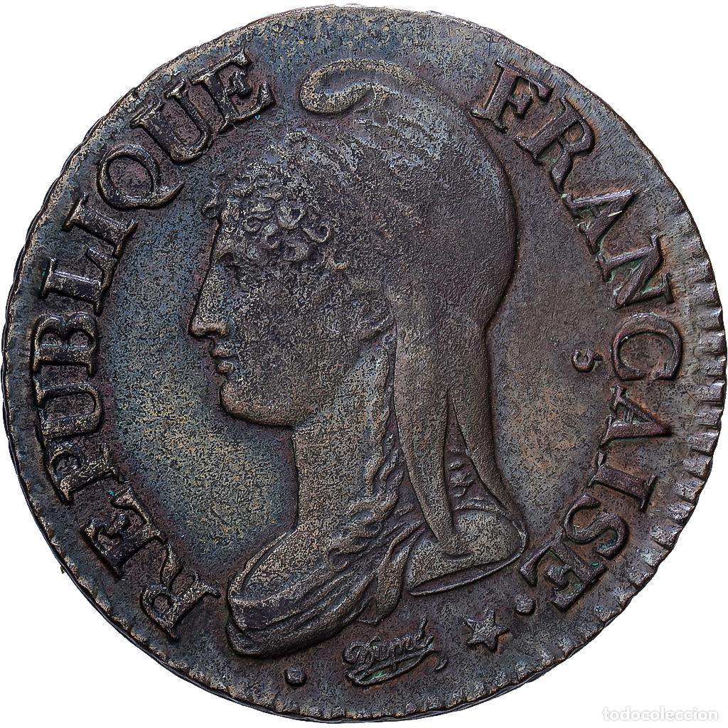 Monedas antiguas de Europa: [#1546167] Francia, Directoire, 5 Centimes, AN 7/5, Paris, Cobre, MBC+, Gadoury:126
