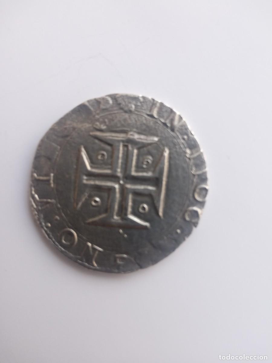 Monedas antiguas de Europa: Moneda de D. Sebastian I Rey de Portugal. 1557-1578.-Plata,acu&ntilde;ada a martillo.-1 Tostao.-