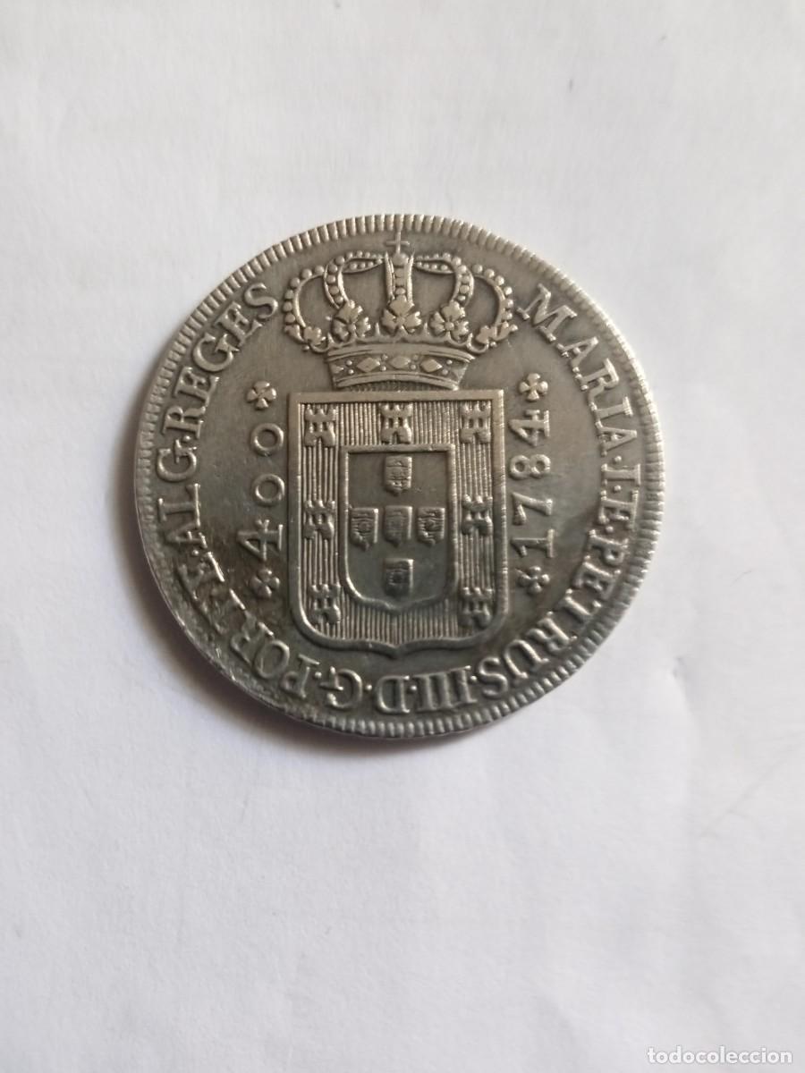 Monedas antiguas de Europa: Moneda de Maria-I y Pedro -III de Portugal.Un Cruzado Nuevo(400 Reis)-1784.-