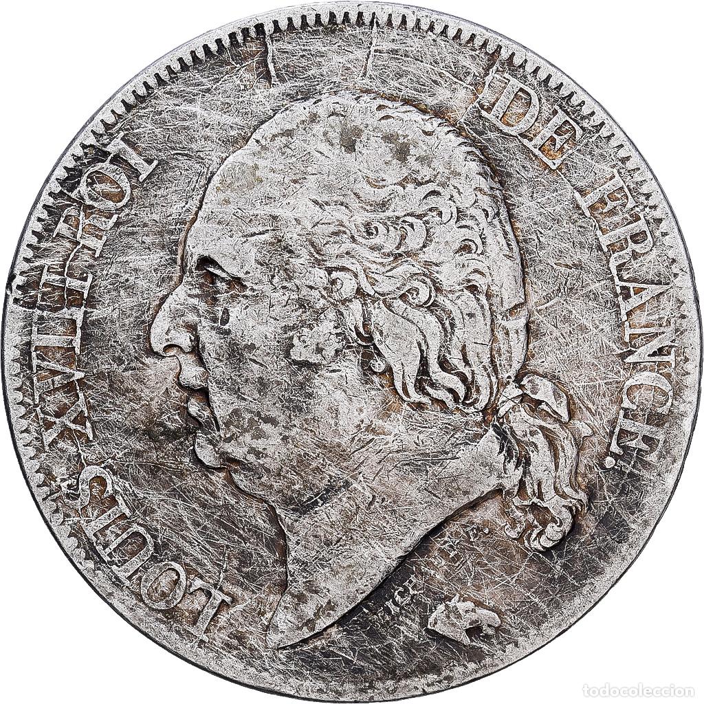 Monedas antiguas de Europa: [#1117998] Moneda, Francia, Louis XVIII, 5 Francs, 1816, Toulouse, BC+, Plata, KM:711.9