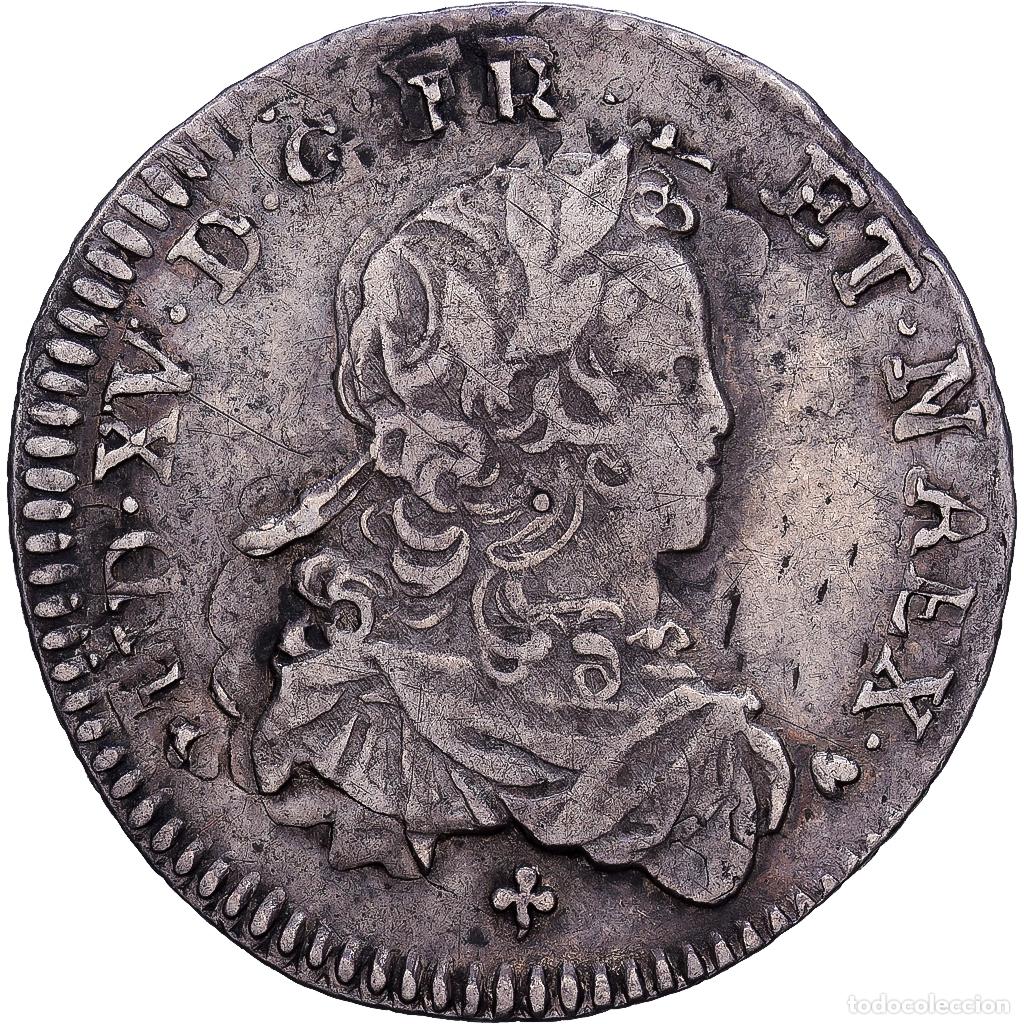 Monedas antiguas de Europa: [#1546137] Francia, Louis XV, 1/6 &Eacute;cu de France, 1723, Caen, r&eacute;form&eacute;, Plata, BC+