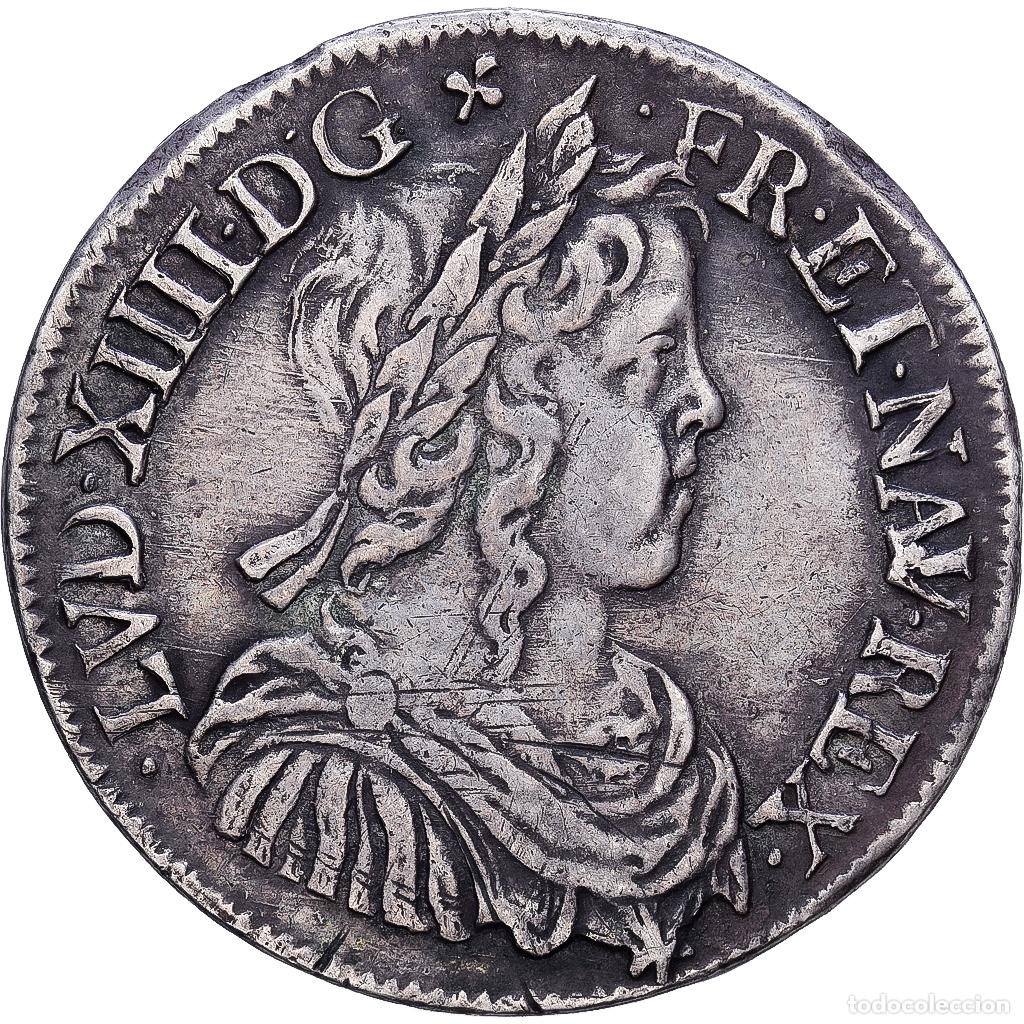 Monedas antiguas de Europa: [#1121679] Moneda, Francia, Louis XIV, 1/2 &Eacute;cu &agrave; la m&egrave;che longue, 1/2 Ecu, 1652