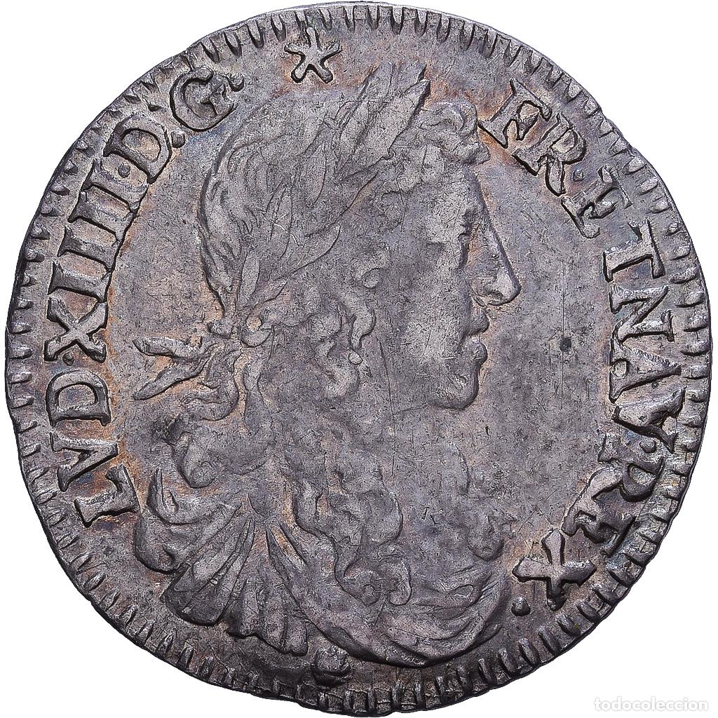 Monedas antiguas de Europa: [#1546142] Francia, Louis XIV, 1/12 &Eacute;cu, portrait apollinien, 1662, Toulouse, Plata, MBC