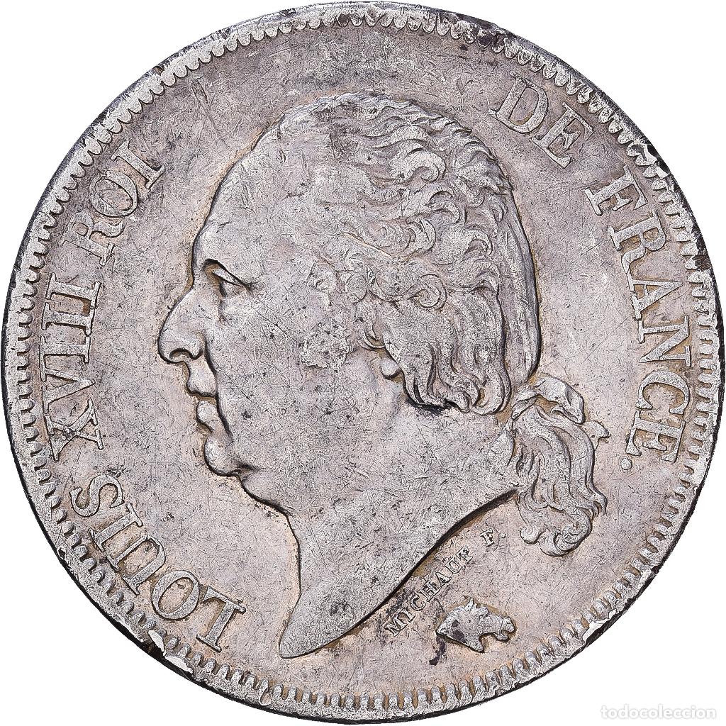 Monedas antiguas de Europa: [#1117970] Francia, Louis XVIII, 5 Francs, 1821, Lille, Plata, BC+, Gadoury:577