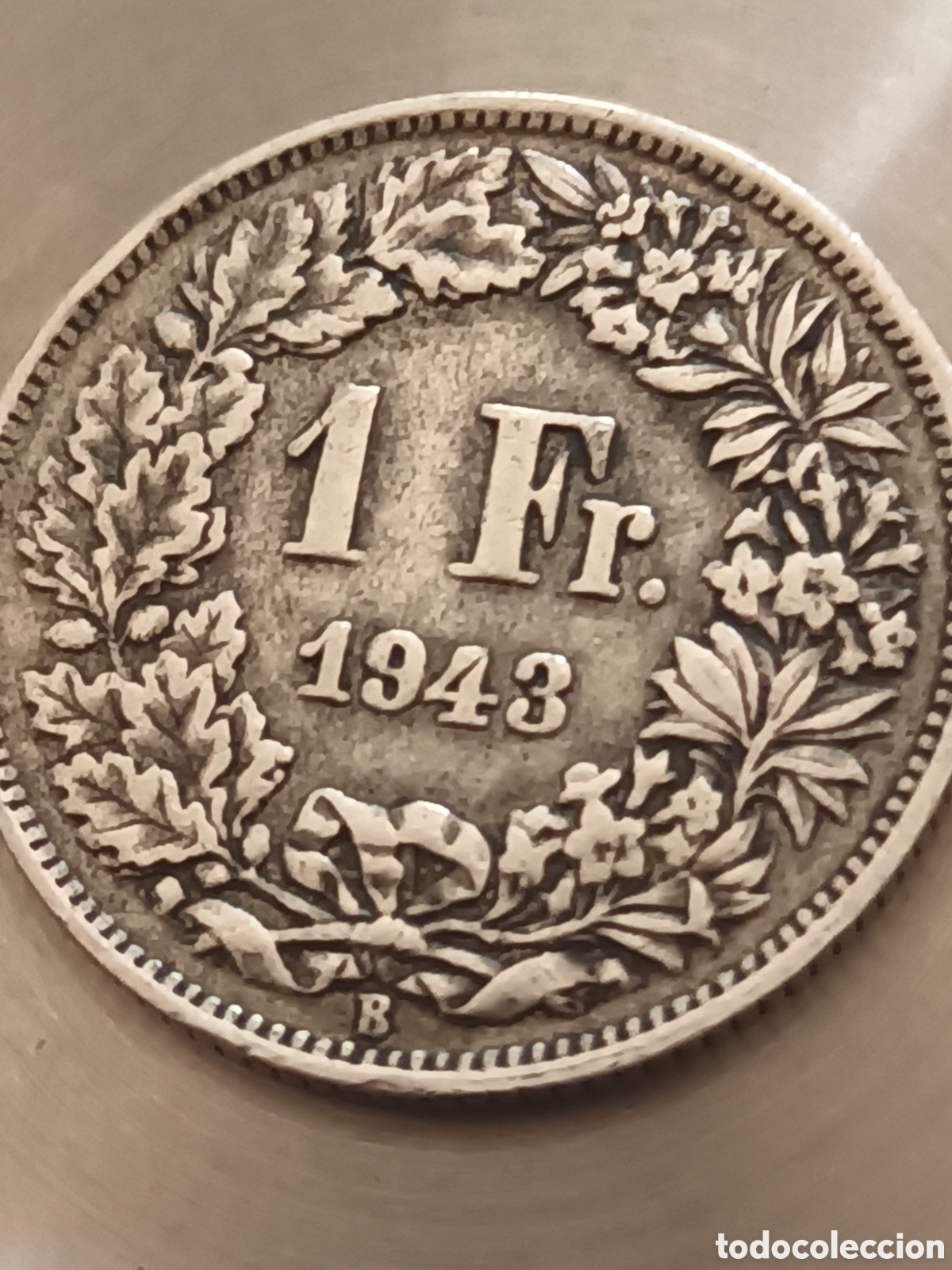 Monedas antiguas de Europa: MONEDA DE 1 FRANCO SUIZO PLATA A&Ntilde;O 1943