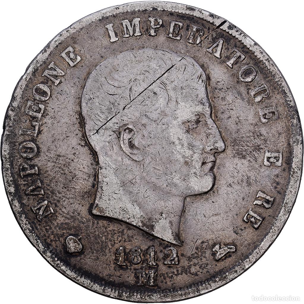 Monedas antiguas de Europa: [#1117945] Italia, KINGDOM OF NAPOLEON, Napoleon I, 5 Lire, 1812, Milan, Plata, BC+
