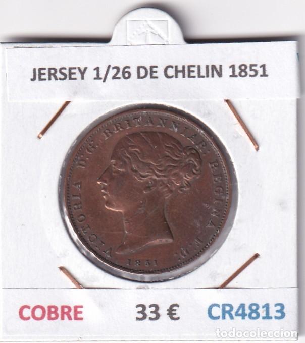 Monedas antiguas de Europa: CR4813 MONEDA JERSEY 1/26 DE CHELIN 1851 COBRE