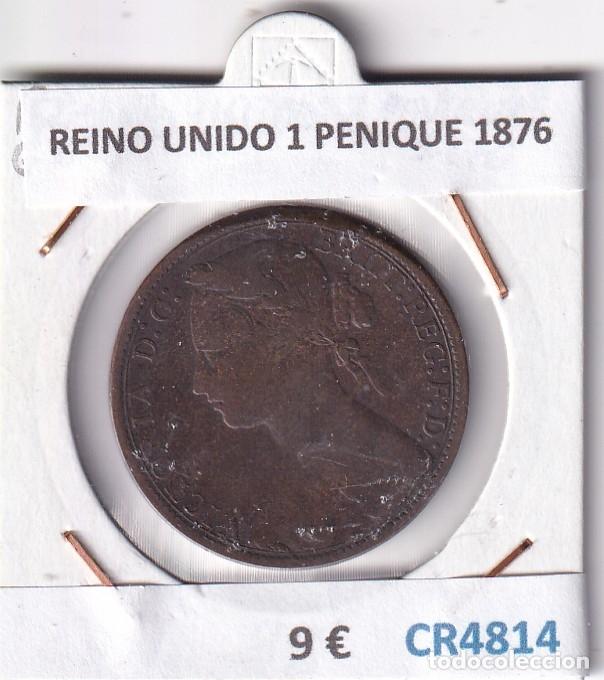 Monedas antiguas de Europa: CR4814 MONEDA REINO UNIDO 1 PENIQUE 1876