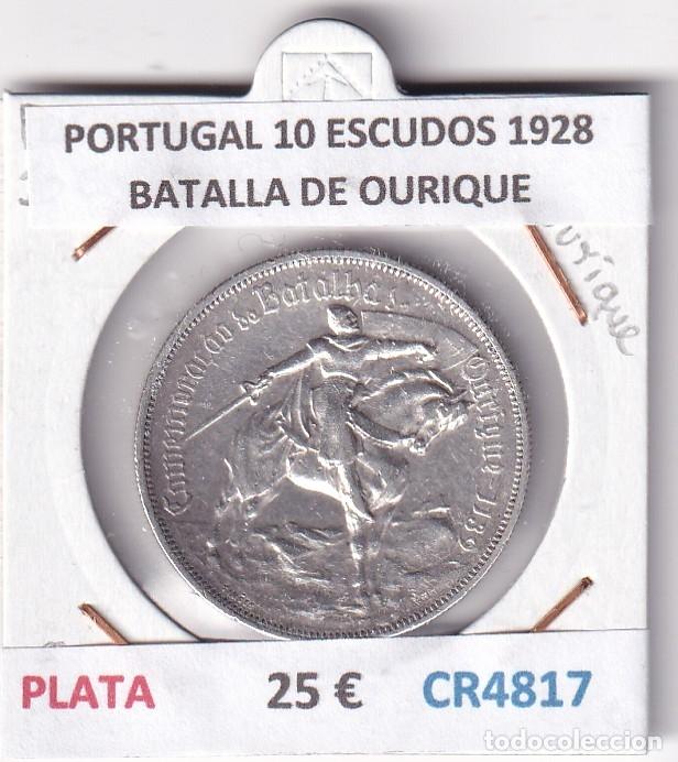 Monedas antiguas de Europa: CR4817 MONEDA PORTUGAL 10 ESCUDOS 1928 BATALLA DE OURIQUE PLATA