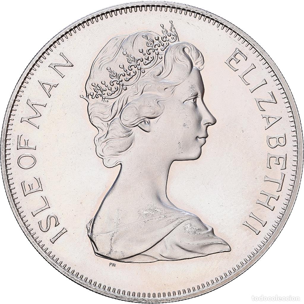 Monedas antiguas de Europa: [#1540120] Isla de Man, Elizabeth II, Crown, 1977, Pobjoy Mint, Plata, EBC, KM:41a