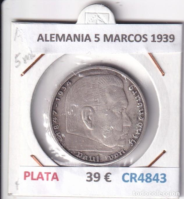 Monedas antiguas de Europa: CR4843 MONEDA ALEMANIA 5 MARCOS 1939 PLATA