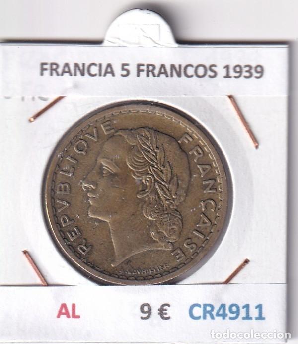 Monedas antiguas de Europa: CR4911 MONEDA FRANCIA 5 FRANCOS 1939 ALUMINIO