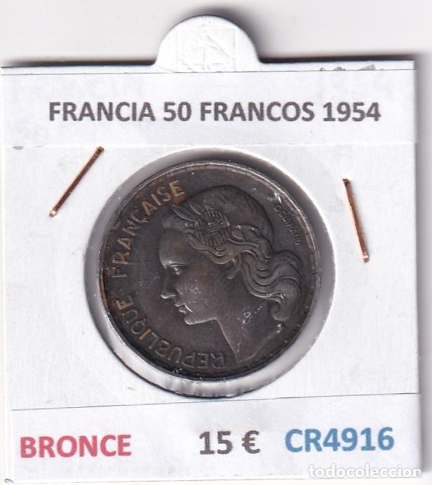 Monedas antiguas de Europa: CR4916 MONEDA FRANCIA 50 FRANCOS 1954 BRONCE