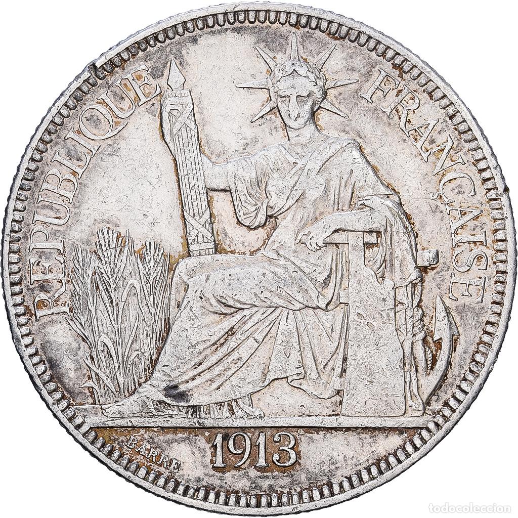 Monedas antiguas de Europa: [#1117933] Indochina Francesa, Piastre, 1913, Paris, Plata, MBC+, KM:5a.1