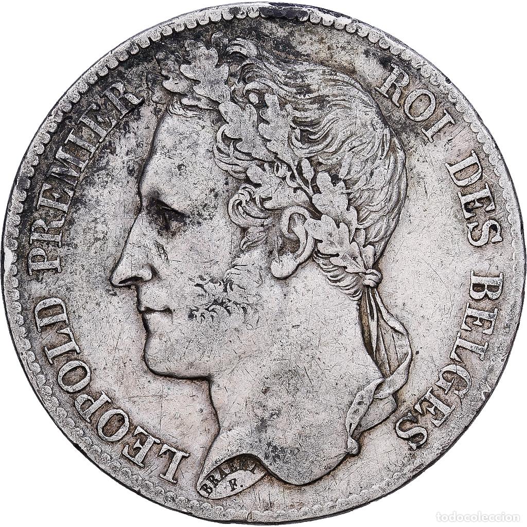 Monedas antiguas de Europa: [#1118078] B&eacute;lgica, Leopold I, 5 Francs, 1833, Brussels, Tranche B, Plata, BC+, KM:3.1