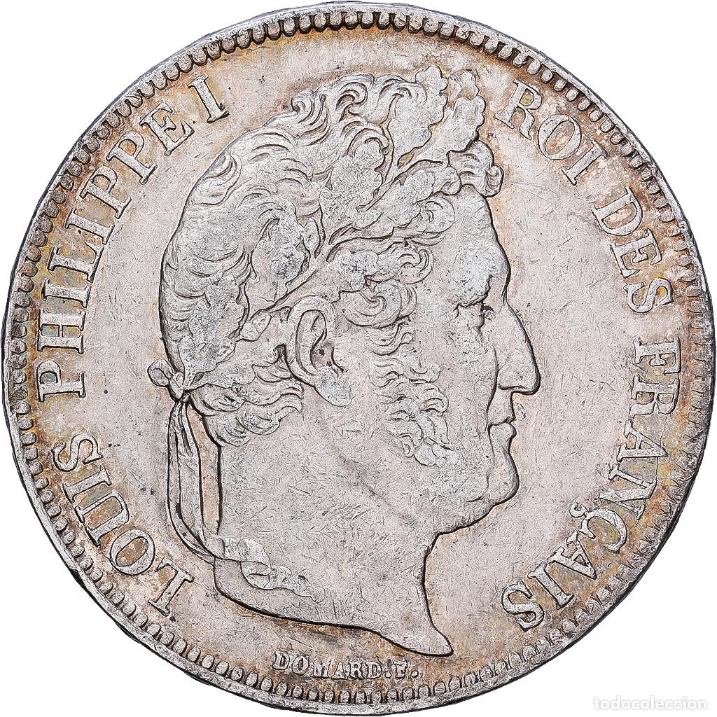 Monedas antiguas de Europa: [#1117974] Francia, 5 Francs, Louis-Philippe, 1834, Lyon, Plata, MBC, Gadoury:678, KM:749.4