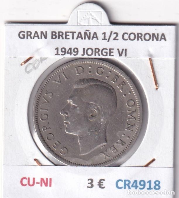 Monedas antiguas de Europa: CR4918 MONEDA GRAN BRETA&Ntilde;A 1/2 CORONA 1949 JORGE VI CU-NI
