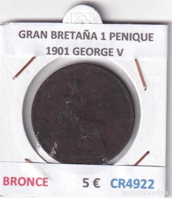 Monedas antiguas de Europa: CR4922 MONEDA GRAN BRETA&Ntilde;A 1 PENIQUE 1901 GEORGE V BRONCE