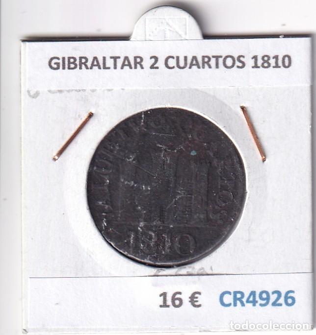 Monedas antiguas de Europa: CR4926 MONEDA GIBRALTAR 2 CUARTOS 1810