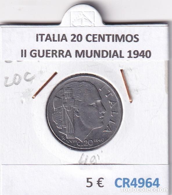 Monedas antiguas de Europa: CR4964 MONEDA ITALIA 20 CENTIMOS II GUERRA MUNDIAL 1940