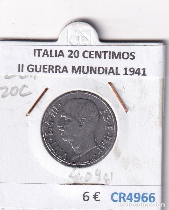 Monedas antiguas de Europa: CR4966 MONEDA ITALIA 20 CENTIMOS II GUERRA MUNDIAL 1941