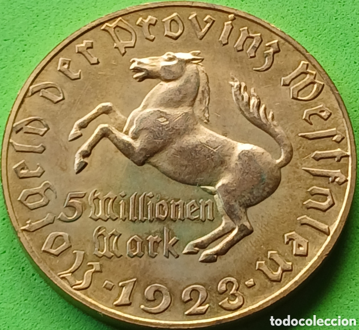 Monedas antiguas de Europa: Alemania ( Notgeld) 5.000.000 marcos 1923 Provincia de Westfalia WF#645.10