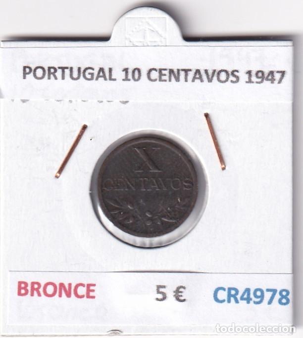 Monedas antiguas de Europa: CR4978 MONEDA PORTUGAL 10 CENTAVOS 1947 BRONCE