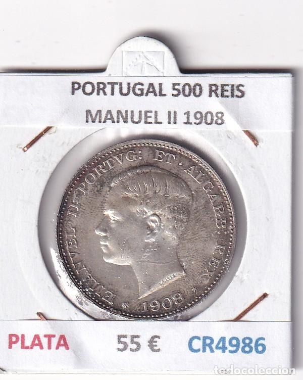 Monedas antiguas de Europa: CR4986 MONEDA PORTUGAL 500 REIS MANUEL II 1908 PLATA