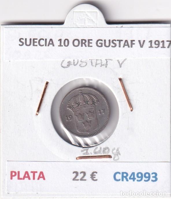 Monedas antiguas de Europa: CR4993 MONEDA SUECIA 10 ORE GUSTAF V 1917 PLATA
