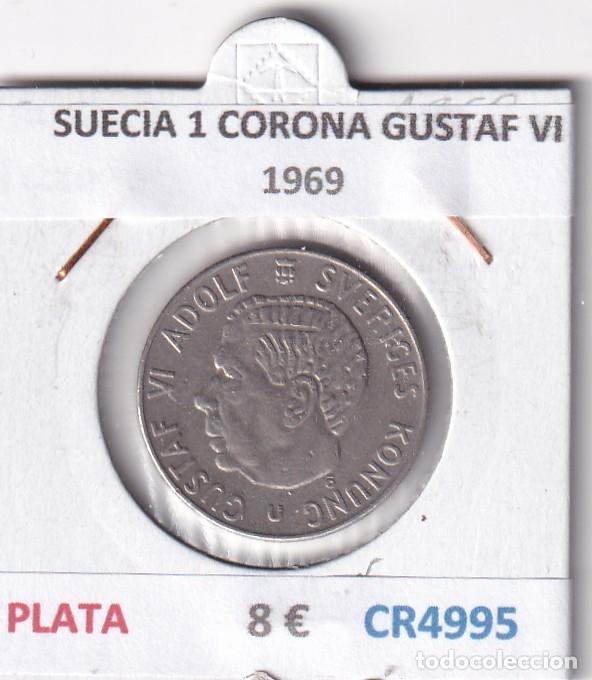 Monedas antiguas de Europa: CR4995 MONEDA SUECIA 1 CORONA GUSTAF VI 1969 PLATA