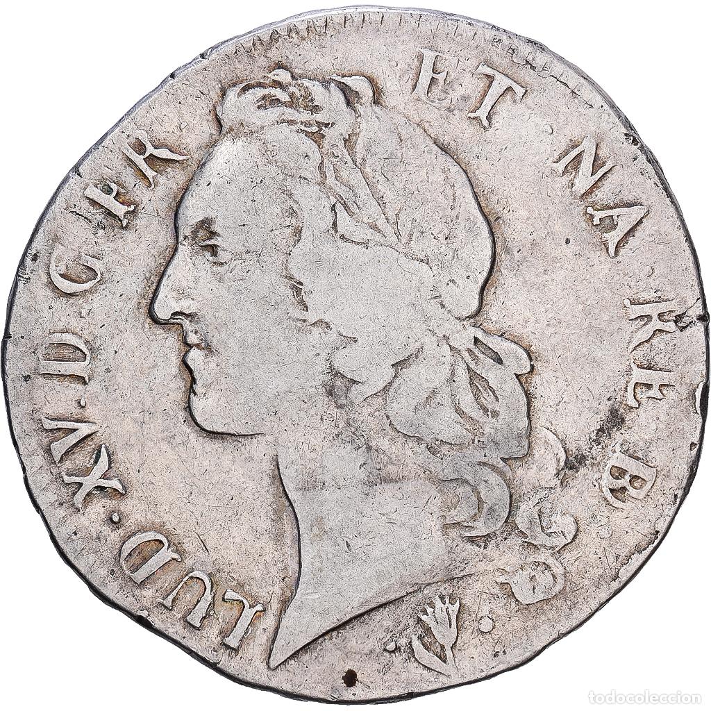 Monedas antiguas de Europa: [#1117896] Moneda, Francia, Louis XV, &Eacute;cu de B&eacute;arn au bandeau, Ecu, 1747, Pau, BC+