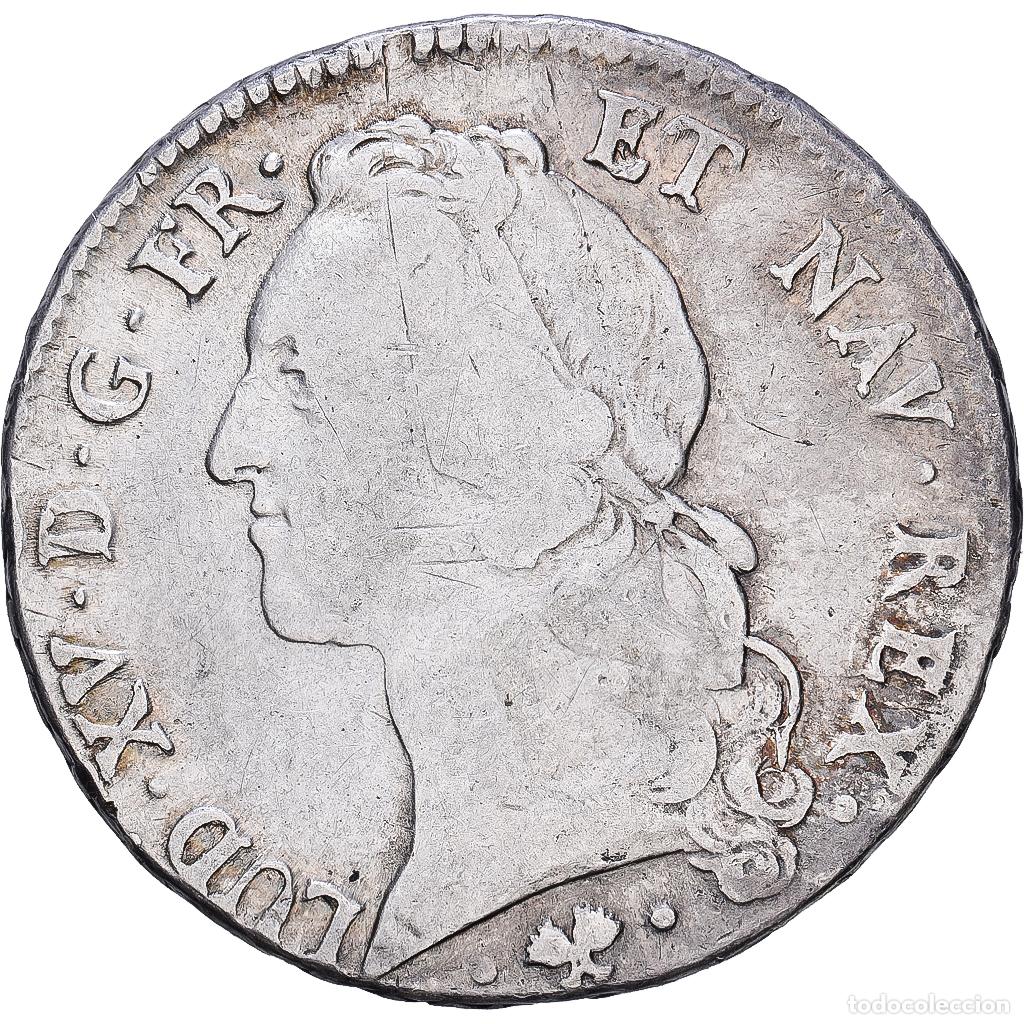 Monedas antiguas de Europa: [#1117898] Moneda, Francia, Louis XV, &Eacute;cu au bandeau, Ecu, 1763, Bayonne, BC+, Plata