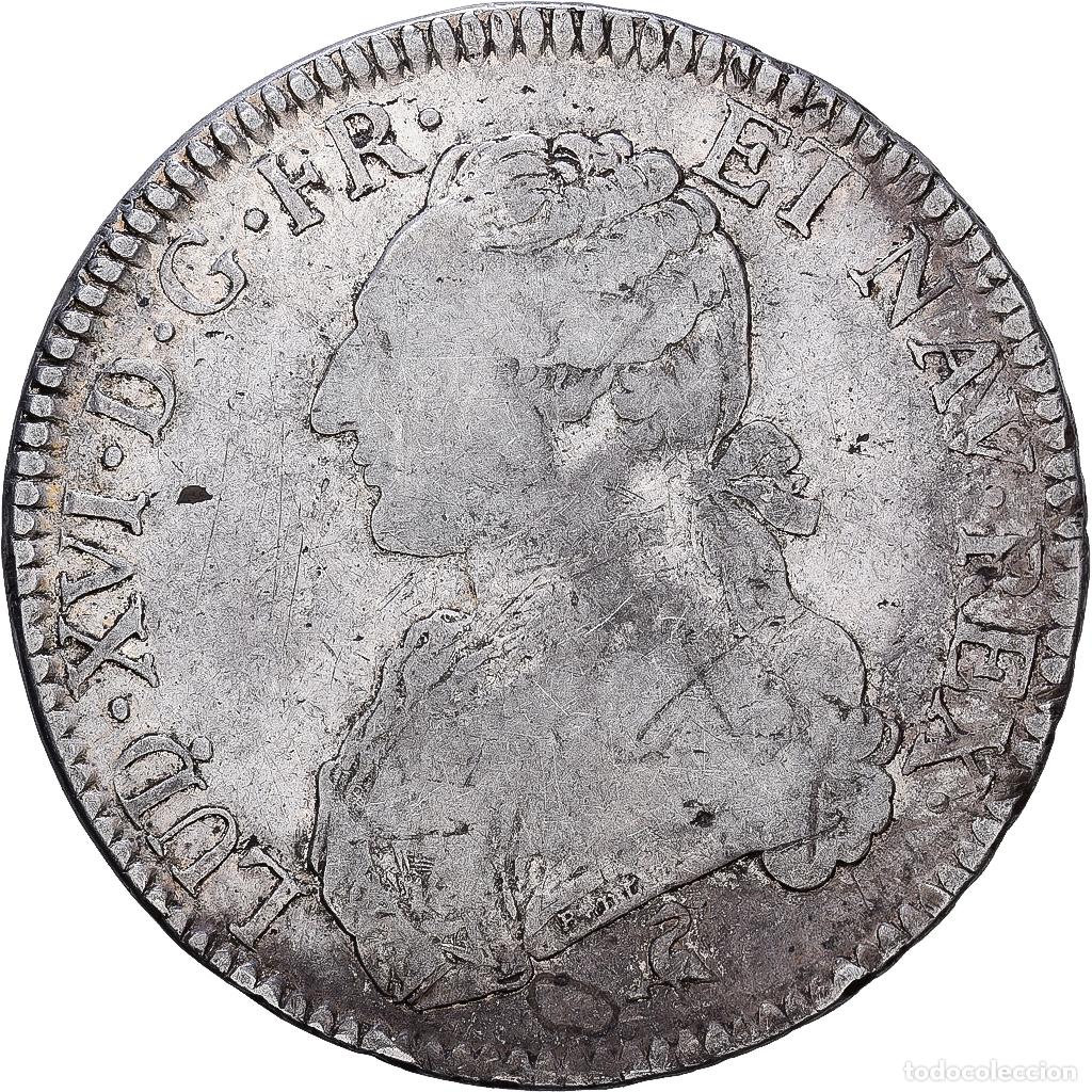 Monedas antiguas de Europa: [#1117996] Moneda, Francia, Louis XVI, &Eacute;cu aux branches d'olivier, Ecu, 1775, Paris, BC+