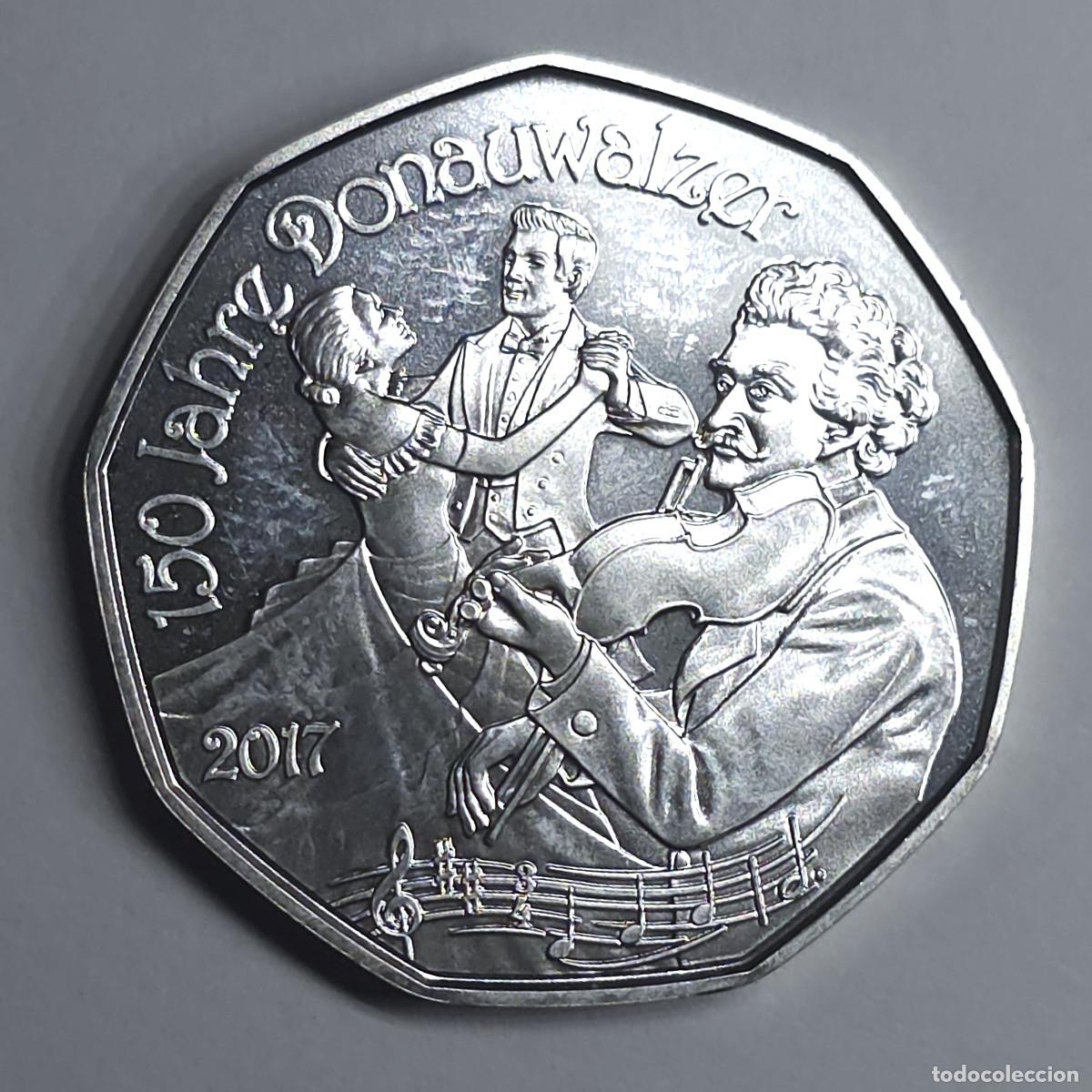 Monedas antiguas de Europa: MONEDA PLATA AUSTRIA 5 EUROS 2017 JAHRE DONAUWALZER 150 A&Ntilde;OS SC