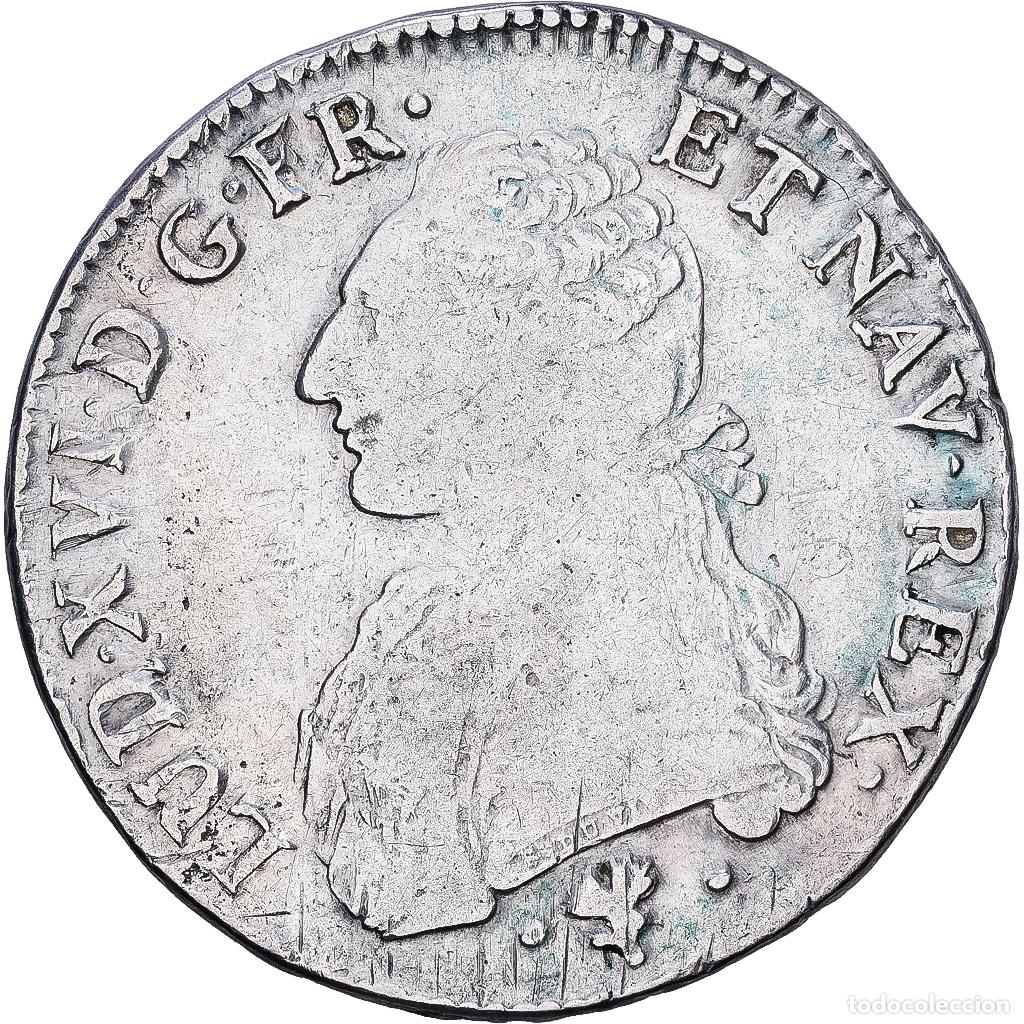 Monedas antiguas de Europa: [#1540115] Francia, Louis XVI, Ecu, &Eacute;cu aux branches d'olivier, 1784, Bayonne, Plata, BC+
