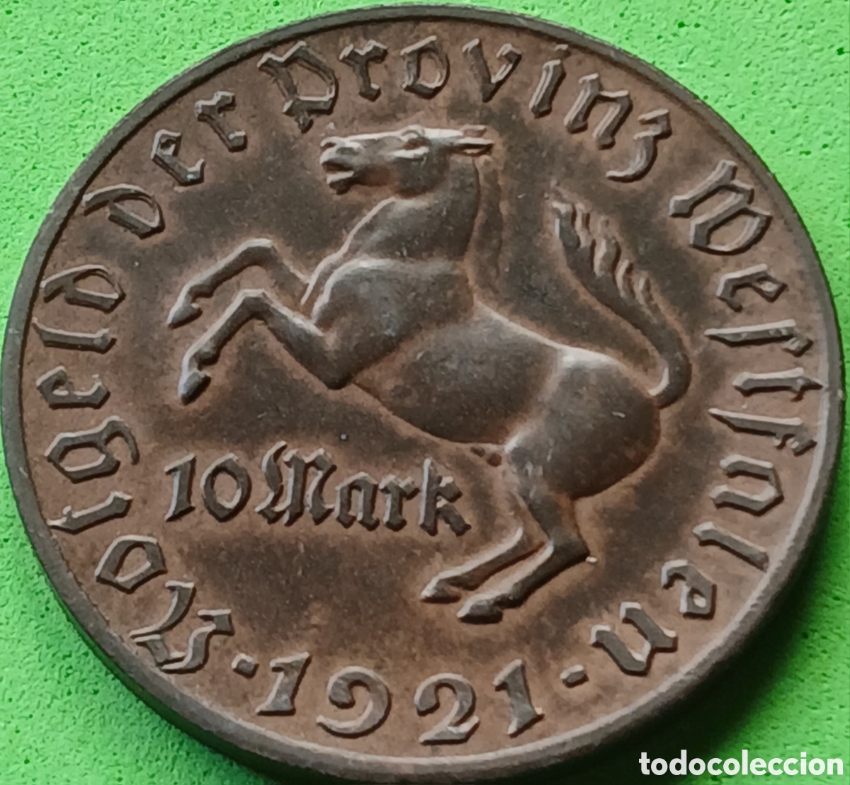 Monedas antiguas de Europa: Alemania, Provincia de Westfalia 10 marcos 1921 WF#599.5