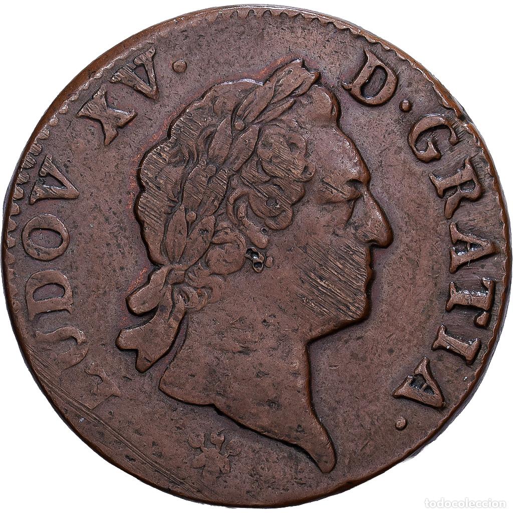 Monedas antiguas de Europa: [#1546135] Francia, Louis XV, Sol &agrave; la vieille t&ecirc;te, 1771, Reims, Bronce, BC+