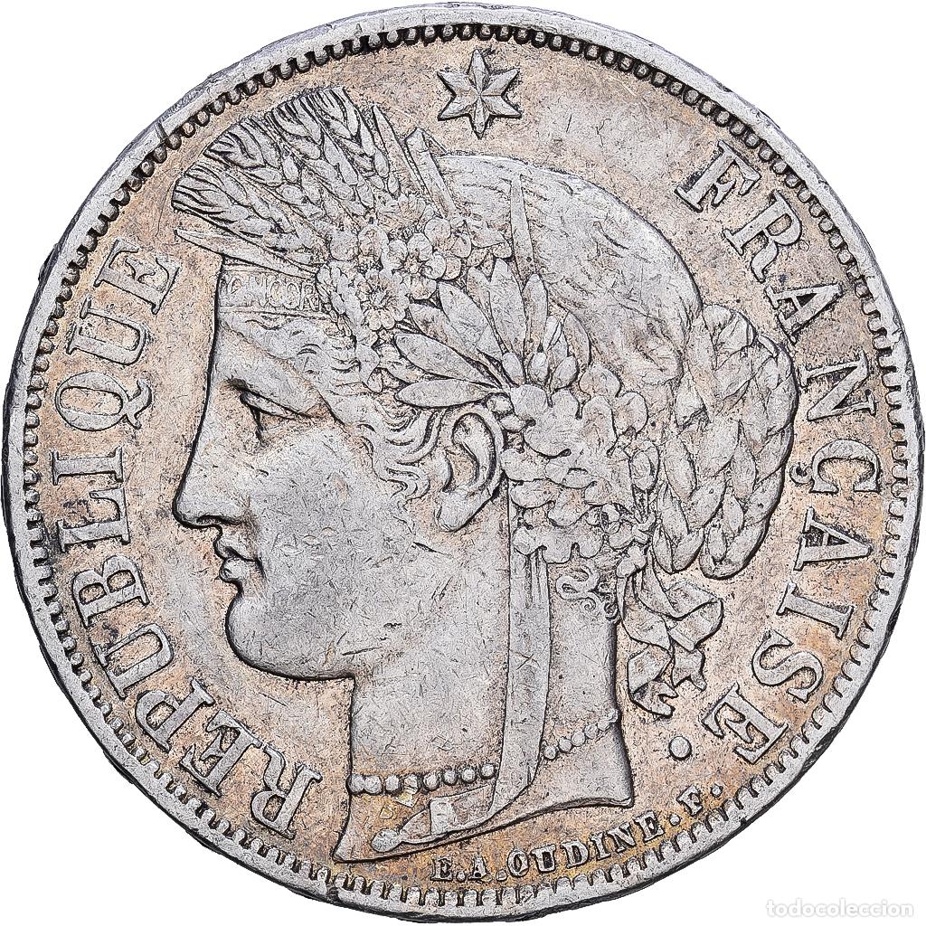 Monedas antiguas de Europa: [#1118020] Francia, 5 Francs, C&eacute;r&egrave;s, 1870, Paris, Plata, MBC+, Gadoury:743, KM:819