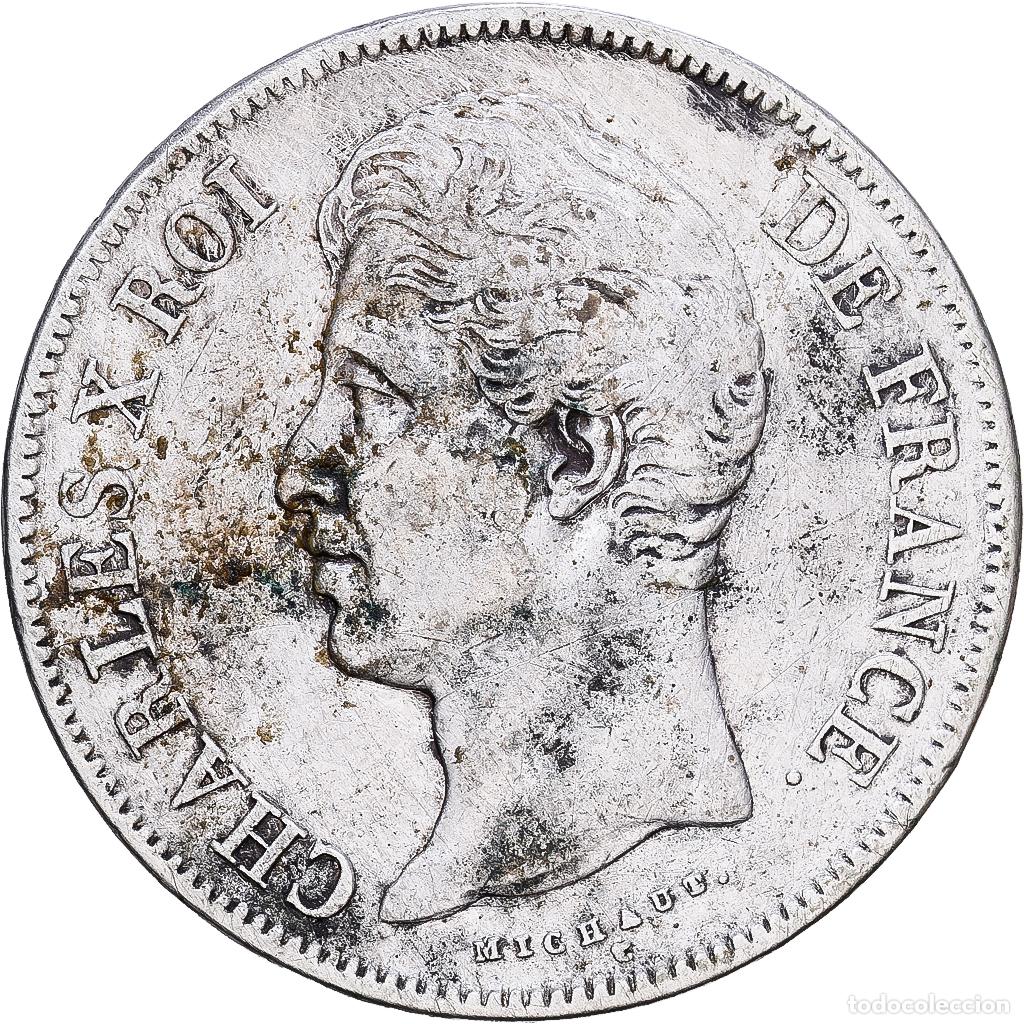 Monedas antiguas de Europa: [#1118000] FRANCE, Charles X, 5 Francs, 1828, Paris, KM #728.1, VF(30-35), Silver, Gadoury.