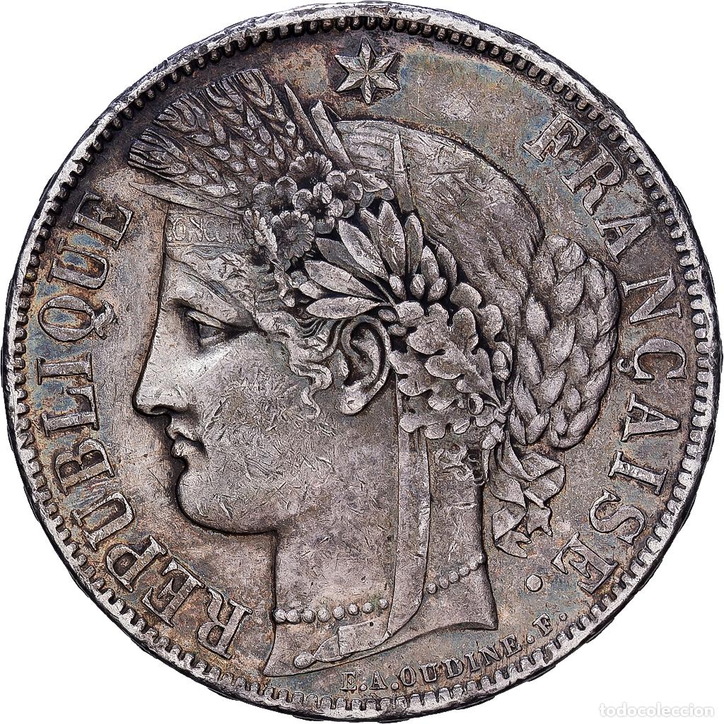 Monedas antiguas de Europa: [#1117969] France, C&eacute;r&egrave;s, 5 Francs, 1870, Paris, VF(30-35), Silver, KM:818.1, Gadoury:742