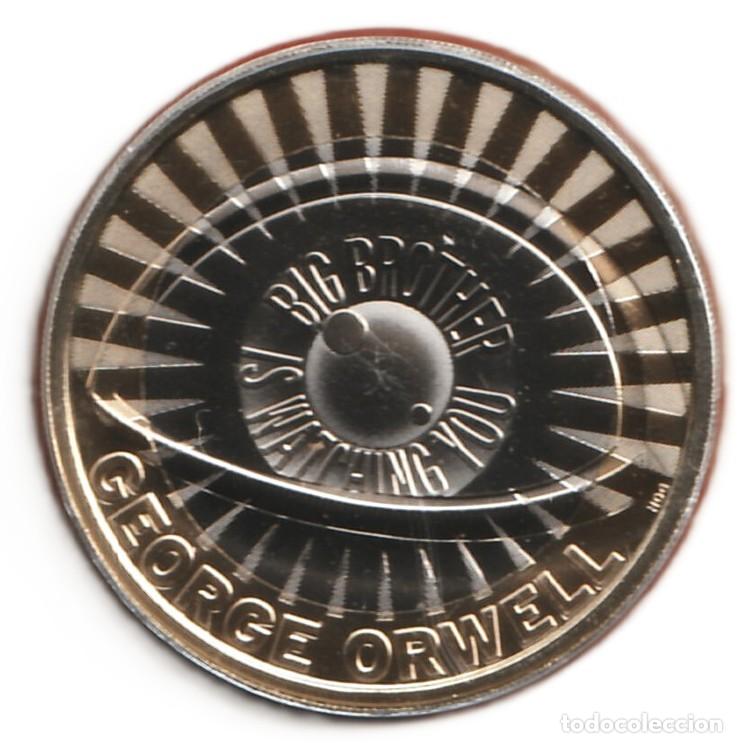 Monedas antiguas de Europa: Inglaterra cartera oficial 2 pounds 2025 Bimet&aacute;lica George Orwell UC# 2173
