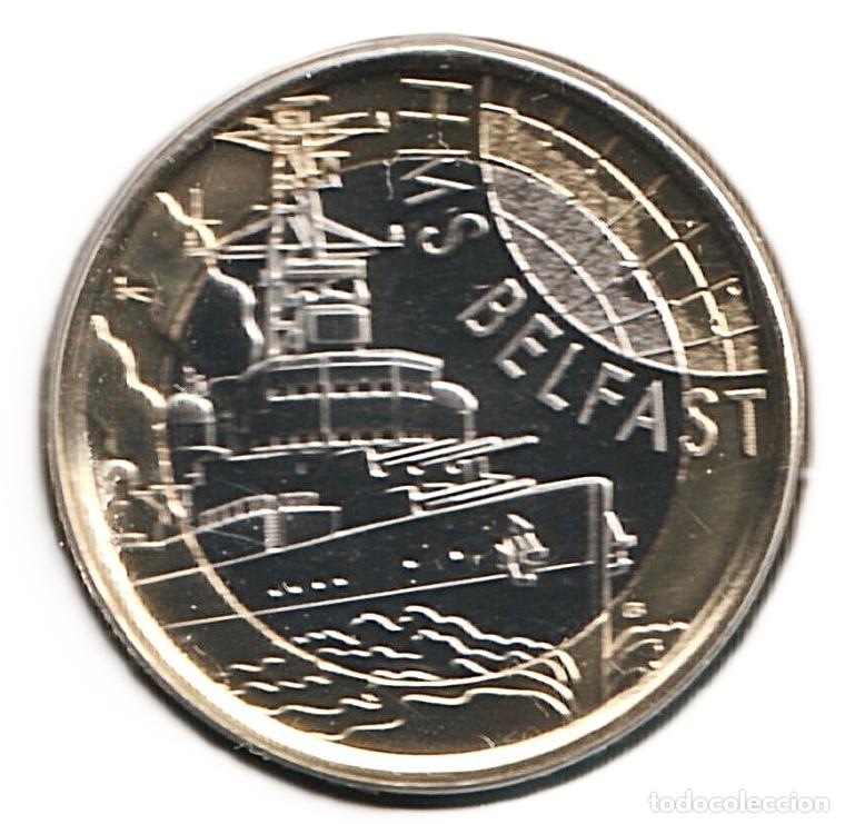 Monedas antiguas de Europa: Inglaterra cartera oficial 2 pounds 2025 Bimet&aacute;lica HMS Belfast UC# 2145