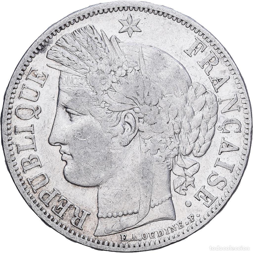 Monedas antiguas de Europa: [#1118072] Francia, 5 Francs, C&eacute;r&egrave;s, 1849, Paris, Plata, MBC, Gadoury:719, KM:761.1