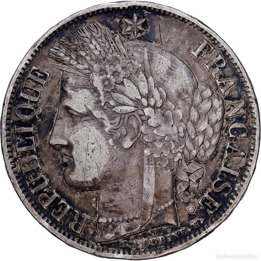 Monedas antiguas de Europa: [#1117977] Francia, 5 Francs, C&eacute;r&egrave;s, 1850, Paris, Plata, BC+, KM:761.1